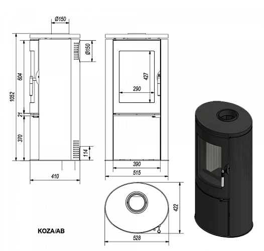 Печь-камин Koza/AB_1